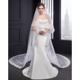 thumbnail image 2 of EllieWely 2 Tier Wedding Veil Cathedral Length 3.5 M(138 inch) Lace Bridal Veil With Metal Comb L01 White, 2 of 5
