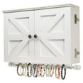 thumbnail image 3 of Excello Global Products Rustic Wall Mounted Jewelry Organizer with Wooden Barndoor Decor - Solid White - EGP-HD-0432, 3 of 8