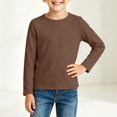 thumbnail image 5 of OGLCCG Long Sleeve Shirts for Girls Plain Crew Neck Stretchy Basic Layering Tops Lightweight Fall Winter Outfits Size 1-13 Years, 5 of 8