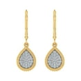 thumbnail image 2 of 1/3 Carat Round Diamond Teardrop Dangling Earrings in 10K Yellow Gold (I1-I2 Clarity), 2 of 3