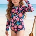 thumbnail image 5 of Gubotare Bathing Suit Teen Girls Girls Swimsuit Teens Bathing Suits Girls Long Sleeve Swimsuit One Piece Juniors Swimwear Size 11-12 (Red,11-12 Years), 5 of 7