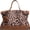 Brown, variant on Leopard Print Large Tote Bag for Women - Shoulder/Crossbody with Rivet Design