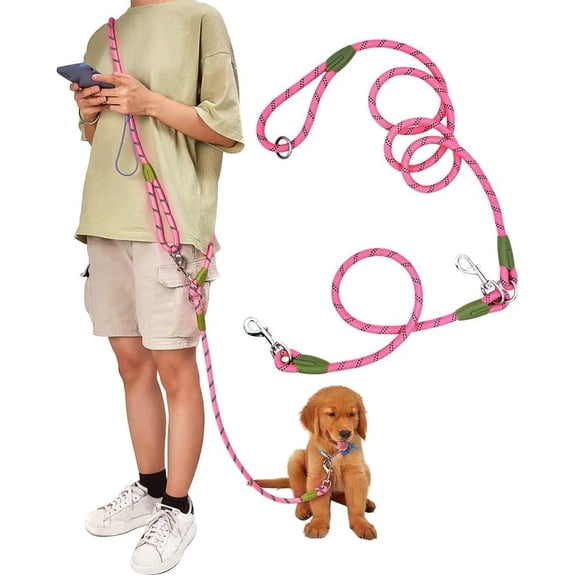 Hands Free Dog Leash Crossbody Dog Running Leash Handsfree Pet Rope for Hiking Training Heavy Duty Reflective Pet Walking Belt