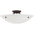 thumbnail image 3 of 4 Light Bronze Ceiling Light fixture with White Alabaster Glass Shade, 3 of 6
