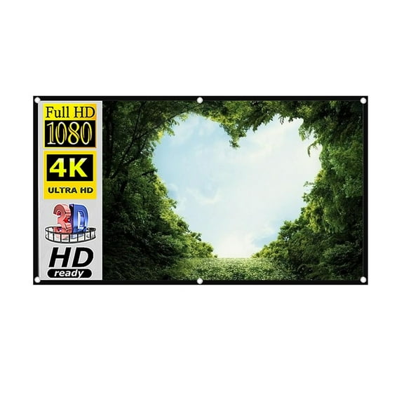 Projector Screen, 133 Inches 16:9 Black Edge Anti-Light Projector Curtain Screen 3d HD Portable With Holes Outdoor Indoor Enhanced Picture ,Widely Applied