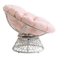 thumbnail image 3 of Papasan Chair with Pink Round Pillow Fabric Cushion and Cream Wicker Weave, 3 of 7