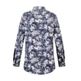 thumbnail image 2 of Innerwin Blouse Col à Revers Hauts pour Hommes Chemises à Manches Longues à Simple Boutonnage Gris Fleur L, 2 of 3