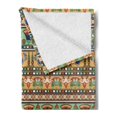 thumbnail image 2 of Egyptian Print Soft Flannel Fleece Throw Blanket, Motifs Pattern Lily Flower and Scarab Abstract Design, Cozy Plush for Indoor and Outdoor Use, 50" x 70", Multicolor, by Ambesonne, 2 of 5