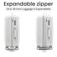 thumbnail image 2 of Set of 4 Expandable Luggage Suitcase, Lightweight Hardshell Suitcase Sets with TSA Lock and 360° Double Spinner Wheels, 14"20"/24"/28" Carry-on Travel Suitcase for Women Men Weekender, White, 2 of 9