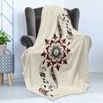 thumbnail image 4 of Traditional Soft Flannel Fleece Throw Blanket, Colorful Floral Pattern Arrangement Nature Inspired Abstract, Cozy Plush for Indoor and Outdoor Use, 50" x 70", Maroon Black and Brown, by Ambesonne, 4 of 5