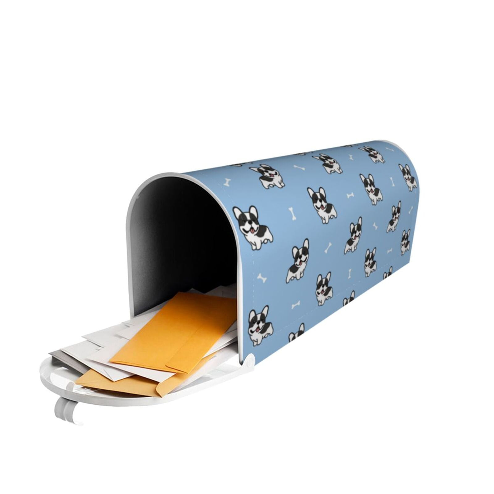 Xecao Brown French Bulldog for Mailbox Cover with Magnetic Strips, Waterproof and Sunscreen, Adds a Decorative Touch to Your Garden Yard.