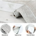 thumbnail image 4 of DAZLUTE Grey Wood Peel and Stick Wallpaper 17.71" x 118", Self Adhesive Wallpaper, Wood Plank Removable Contact Paper, 4 of 7