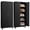 Black-75''H-Arc, variant on SteeLoong 75"H Kitchen Pantry Cabinet,Metal Storage Cabinet, with 2 Door and 4 Adjustable Shelves,White Cupboard for Livingroom,Pantry,Kitchen