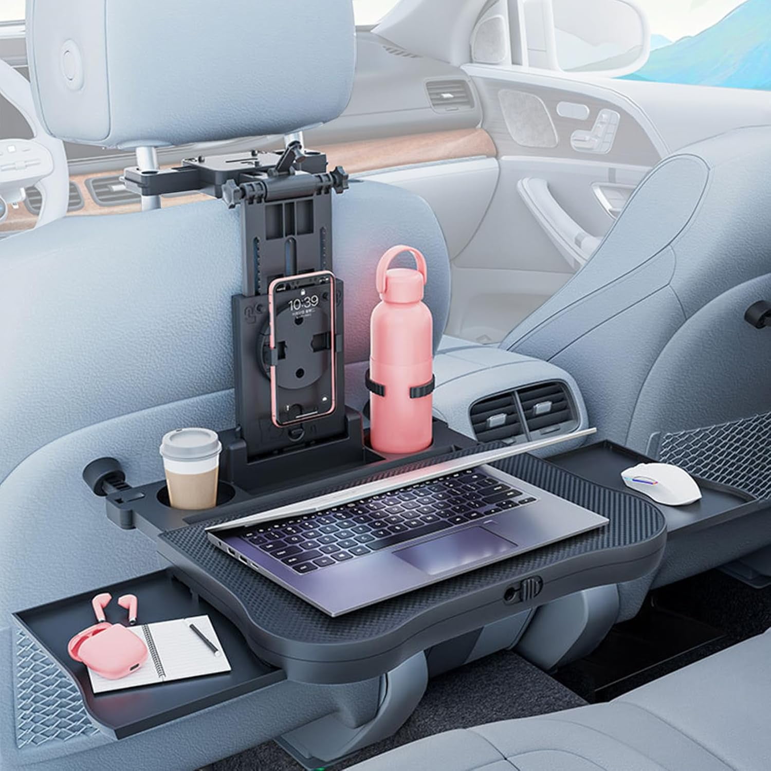 Steering Wheel Desk Car Food Eating Tray Table,Car Laptop Desk with Phone/Tablet/Cup Holder for SUVs,Trucks & Vans