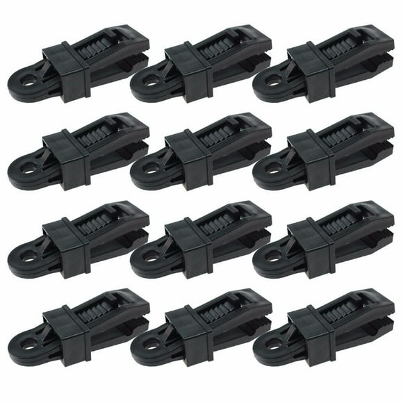 EGNMCR Camping & Hiking Heavy Duty Tarp Clips 12, Multi-Purpose Awning Clamps Set Strong Lock Up Tarp clip