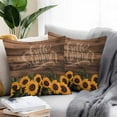 thumbnail image 5 of Outdoor Waterproof Pillow Covers Pack of 2, Hello Summer Vintage Sunflower Flowers Wood Grain Decorative Throw Pillowcases Cushion Covers for Garden Patio Tent Sofa Couch, 18x18 inch, 5 of 8