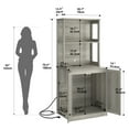 thumbnail image 5 of Dextrus Large Hidden Litter Box Enclosure with Shelves and Doors, Wooden Furniture, Grey, 5 of 8