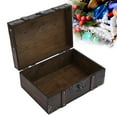thumbnail image 3 of Treasure Box, Sturdy Perfect Pure Hand Inlay Strong Vintage Wooden Jewelry Box Large Capacity With Lock For Home Decoration 6282-2302GK10 Grey + Lock, 3 of 8