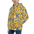 thumbnail image 2 of Sigee Vintage White Yellow Sunflower for Teenage Zip Up Hoodies Long Sleeve Sweatshirts-Small, 2 of 6