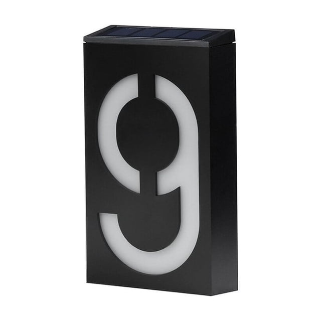 Cateissary Lámpara de pared de tablero de guía de luz de número, placa de patio de calle, linterna recargable, alimentado por dirección, Electrodomésticos Nueve