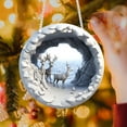 thumbnail image 2 of Luoshdecor Christmas Reindeer Ornament, 7.91"White Winter Wonderland Reindeer Ornament,Acrylic Hanging Pandent for Holiday Home Fireplace Xmas Tree Decoration, 2 of 6