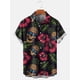 thumbnail image 3 of Camisas de moda con estampado floral de calaveras para hombre, divertidas camisetas de manga corta con estampado de calaveras en 3D, camisas hawaianas con solapa estampada para hombre, 3 of 5