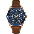 thumbnail image 2 of Guess Men's W0600G3, Multi-function,Blue Dial,Rose Gold-Tone Case,Leather Strap,Iconic Blue,50m WR, 2 of 3