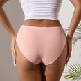 thumbnail image 4 of PEASKJP Culotte String Femme Contrôle du Ventre Nylon Doux Extensible Taille Haute, Rose m, 4 of 5