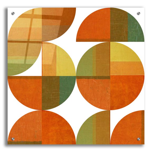 Epic Art 'Four Suns Quartered' by Michelle Calkins, Acrylic Glass Wall Art, 24"x24"