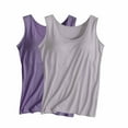 thumbnail image 2 of Utoimkio Clearance 2 Pack Basic Stretch Tank Tops for Women Solid Color Undershirt Tank Tops for Women Scoop Neck Sleeveless Basic Under T Shirts for Women, 2 of 3