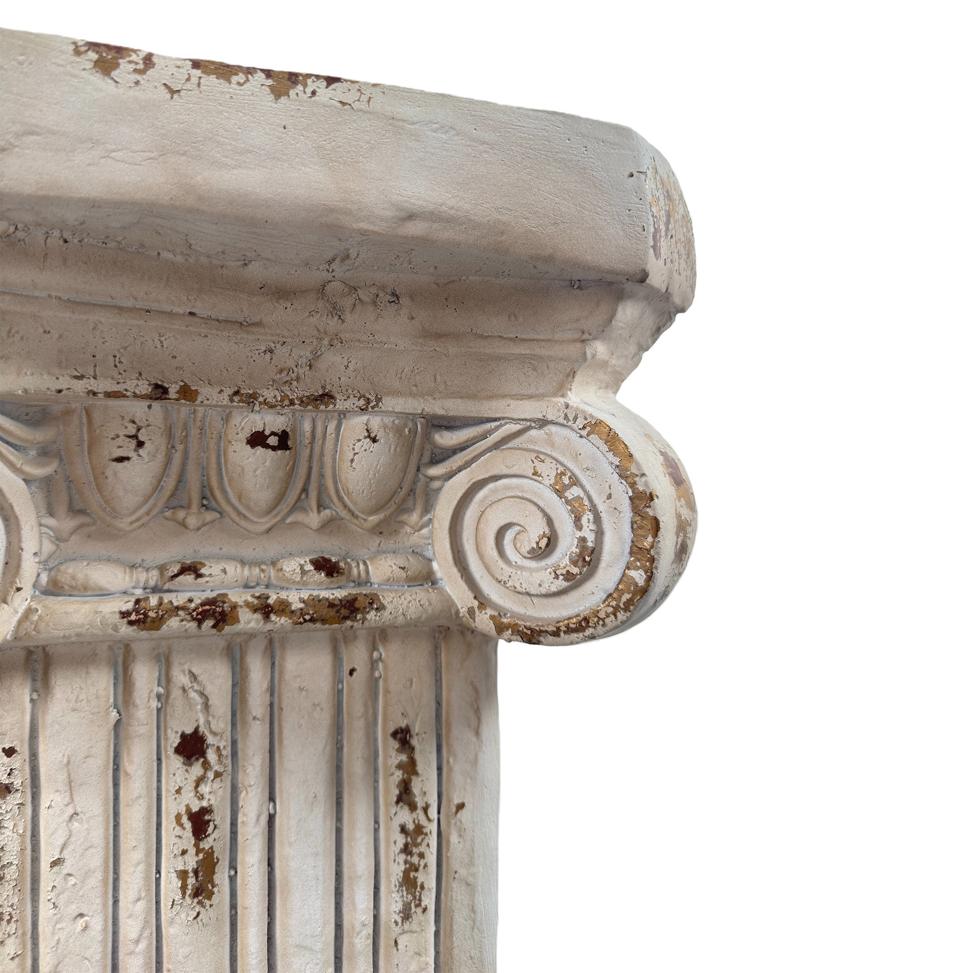 38.18'' Roman Column Pedestal Plant Stand with Base, Greek Style Pillar Sculpture Magnesium Oxide Decorative Stand for Indoor Outdoor Garden Patio Wedding Party Display,Antique White