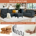thumbnail image 4 of Pingliang Home Living Room Furniture Set Sectional Sofa with Storage Ottoman and Loveseat, 3 Seat L Shaped Couch with Side Pockets and 2 Seat Small Sofa, for Home Apartment Office Studio, 4 of 7