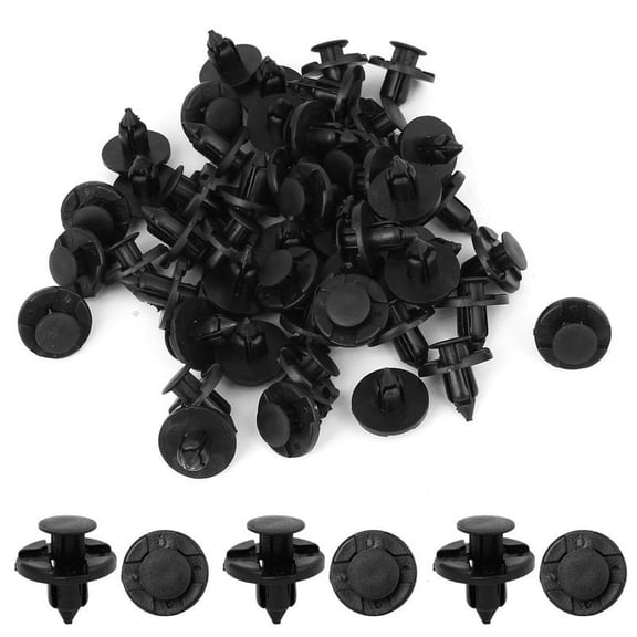 50PCS Auto Fastener Clip 8mm Dia Hole Plastic Rivets Fastener Push Clips Black For Car Auto Fender Bumper Rivet Fasteners Clip