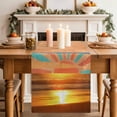 thumbnail image 2 of Table Runner 70 Inches Long for Kitchen Dining, Orange Sunset Dresser Scarf Farmhouse, Dining Table Decorations for Wedding/Parties, Abstract See Beach Landscape Vintage 13 x 70 In, 2 of 8