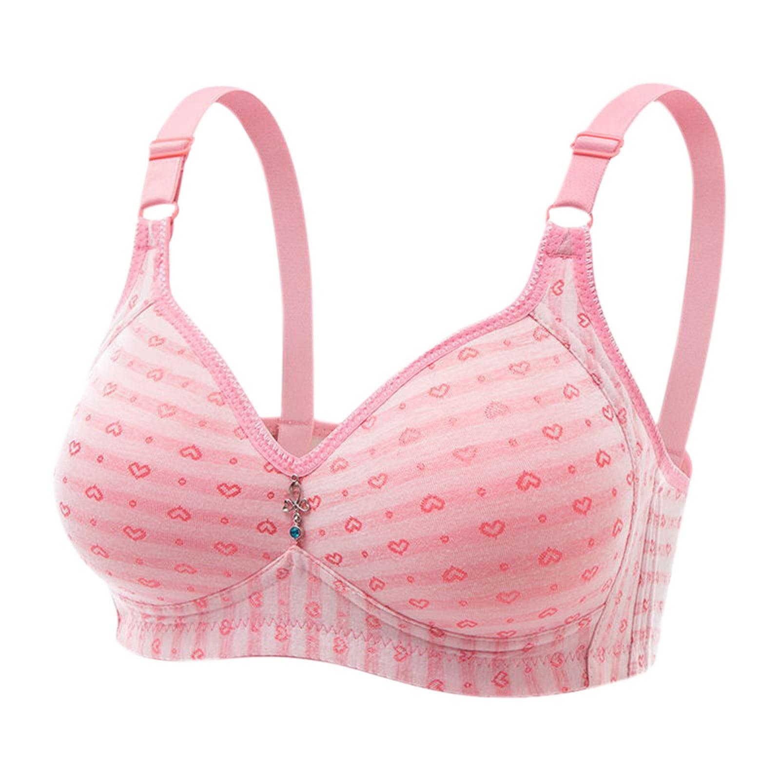 Eashery Bras for Women Solid Underwear Bra Womens Bra with Support Pink M 
