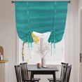 thumbnail image 3 of Ombre Turquoise Waves Balloon Curtains for Bedroom/Front Door/Bathroom, Abstract Art Gradient Modern Tie Up Curtains 63 Inch Length Light Filtering Kitchen Curtains Shades for Windows 46"x63", 3 of 8