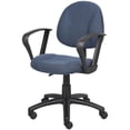 thumbnail image 2 of Boss Office Mid Back Ergonomic Fabric Office Swivel Chair With Arms in Blue, 2 of 6