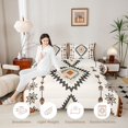 thumbnail image 3 of Homewish Bohemian Geometric Rhombus Twin Comforter Sets,Boho Exotic Style Bedding Set,Beige,Light Gray Reversible,2 Pieces,1 Comforter and 1 Pillowcase, 3 of 7