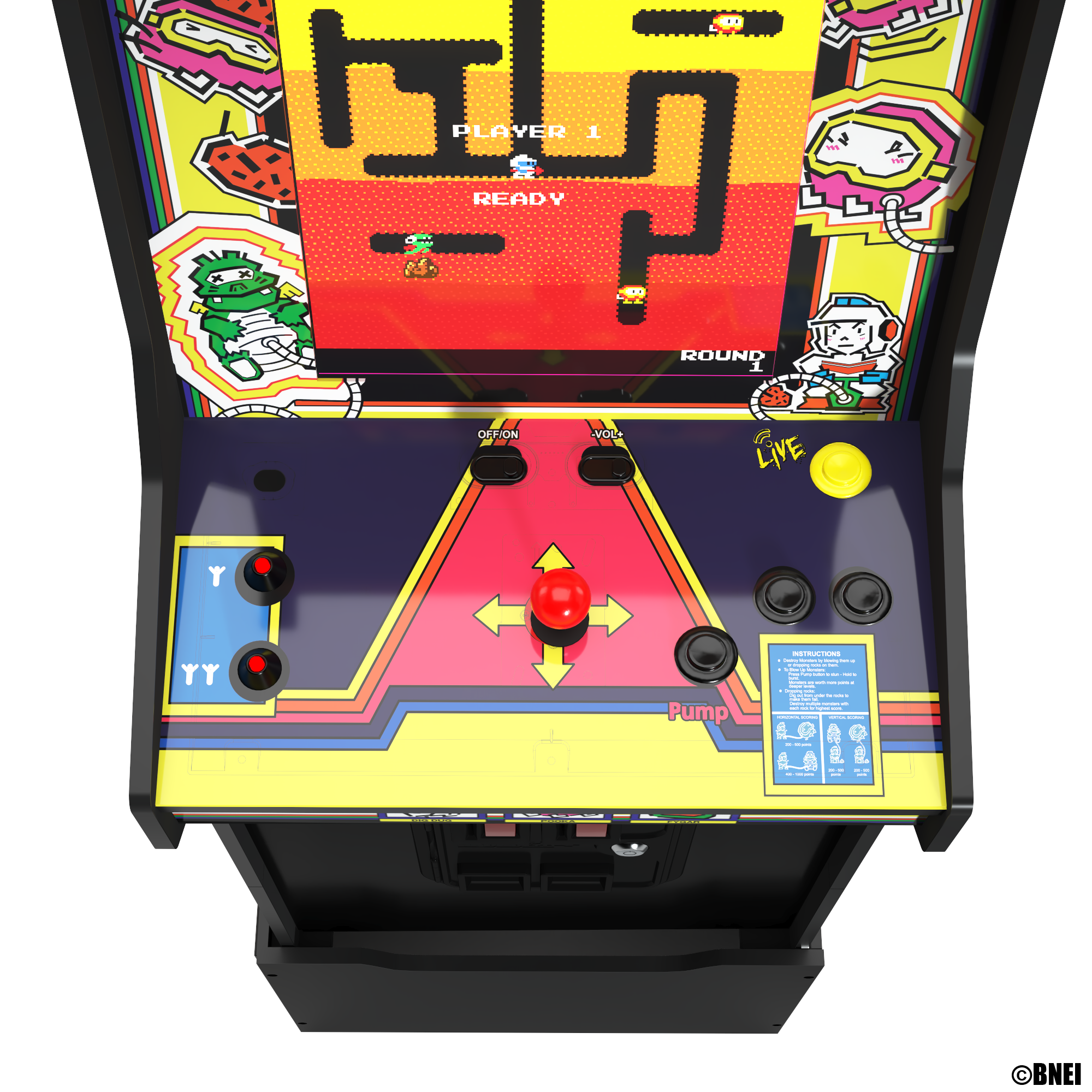 Arcade1Up Dig Dug Bandai Namco Legacy Edition Arcade with Riser and Light-Up Marquee - image 5 of 7