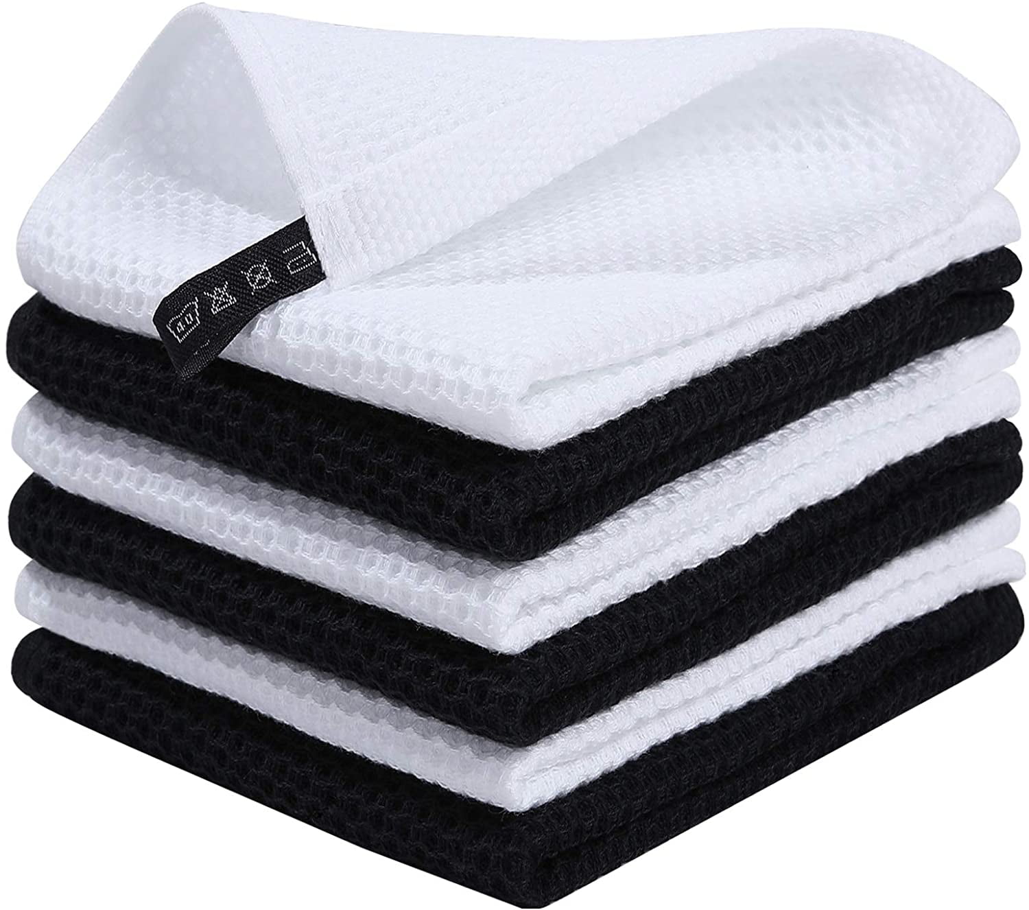 Smiry 100 Cotton Waffle Weave Kitchen Dish Cloths, Ultra Soft Absorbent Quick Drying Dish