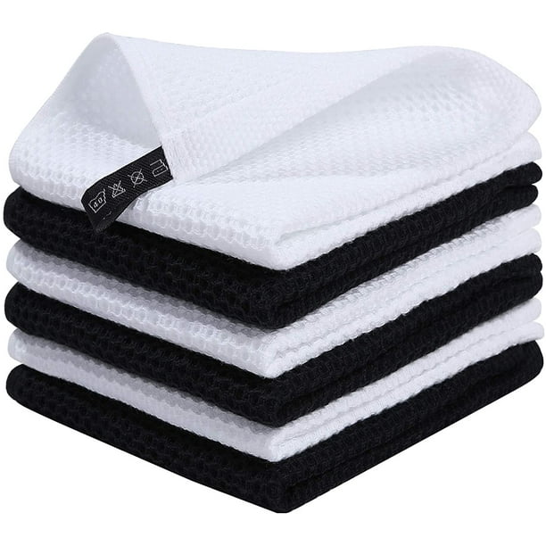 Smiry 100 Cotton Waffle Weave Kitchen Dish Cloths, Ultra Soft Absorbent Quick Drying Dish