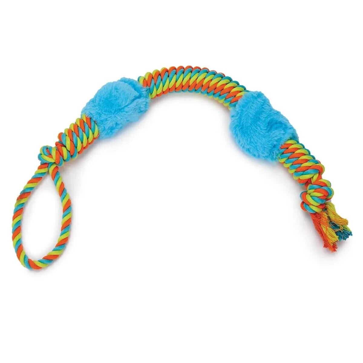 Large Breed Interactive 29 Inch Dog Rope Toy Bright Durable Double Plush Squeak (Full Set - All 3 Toys)