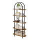 thumbnail image 3 of 5 niveles industrial metal arch estante con abiertos y adjustable feet - sturdy almacenamiento organizer para sala de estar, dormitorio, o oficina en casa (negra y brown), 3 of 7