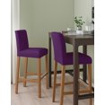 thumbnail image 2 of Pure Dark Purple Bar Stool Covers Set of 6, Simple Solid Color Stretch Washable Bar Chair Covers with Backs, Removable Pub Counter Height Chair Cover for Kitchen Dining Room Cafe, 2 of 7