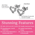 thumbnail image 2 of Cate & Chloe Dominique 18k White Gold Plated Heart Stud Earrings with Swarovski Crystals for Women, 2 of 9