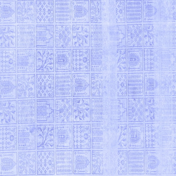 Ahgly Company Indoor Square Abstract Blue Modern Area Rugs, 8' Square