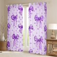 thumbnail image 2 of Manfei Cute Bow Girl Blackout Curtains Set of 2 (52x84 Each),Dreamy Polka Dots Window Curtains,Kawaii Ribbon Bow Knot Curtains and Drapes,Luxury Bedroom Decor, 2 of 6