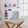 thumbnail image 4 of 6 Qt Latch Storage Box Stackable Bin with Latching Lid, Plastic Container to Organize Shoes in Closet, Clear (24 Pack), 4 of 17