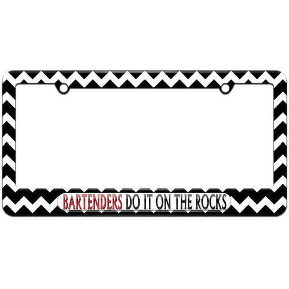Bartenders Do It On The Rocks License Plate Tag Frame, Multiple Colors