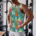 thumbnail image 5 of Lsque Pineapple Pattern Mens Tank Tops Muscle Athletic Quick Dry Sleeveless Workout Fitness T Shirts Beach Tank Top, Loose-fit Sleeveless Shirt for Men-XX-Large, 5 of 7
